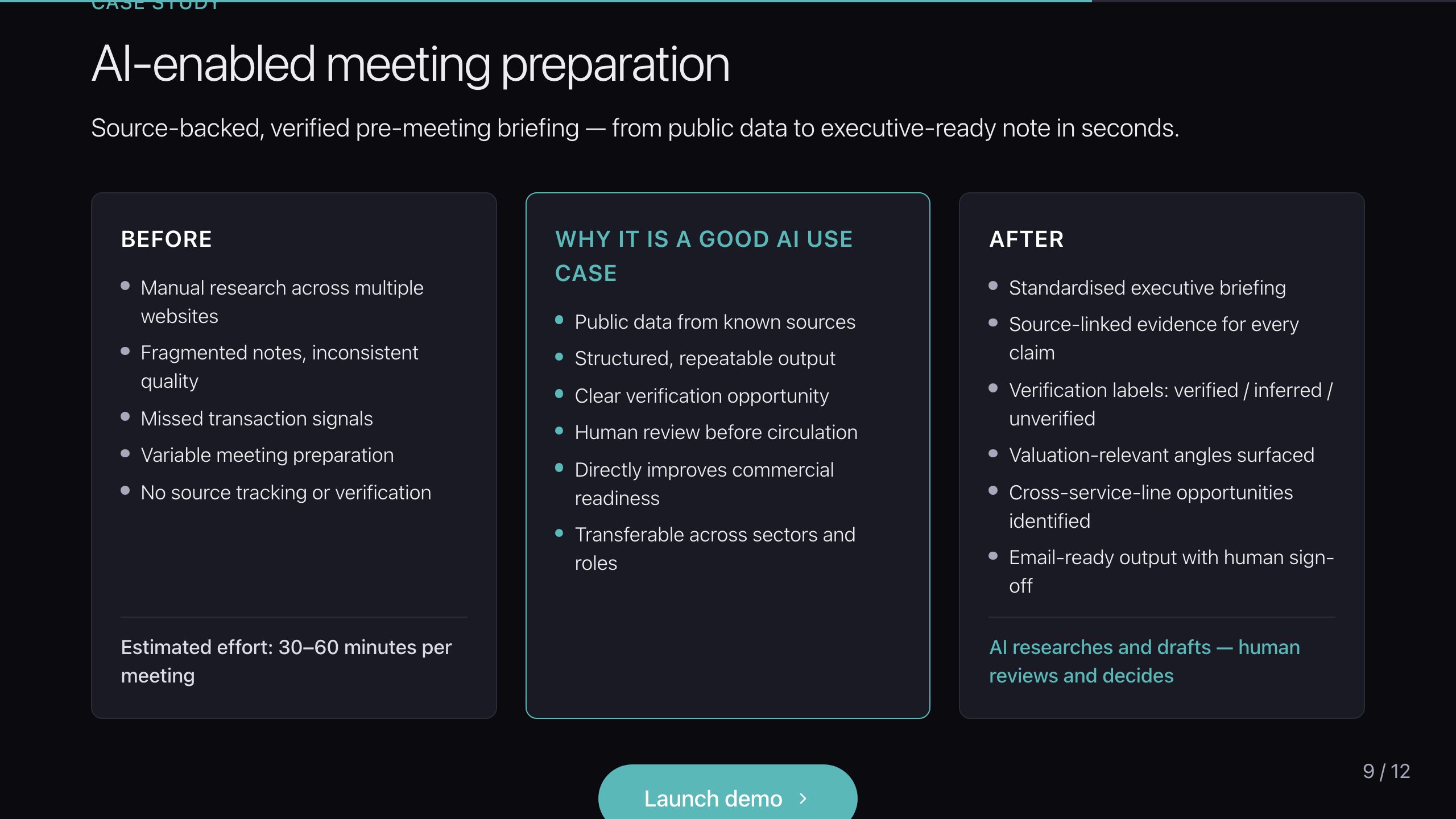 Case study — meeting preparation