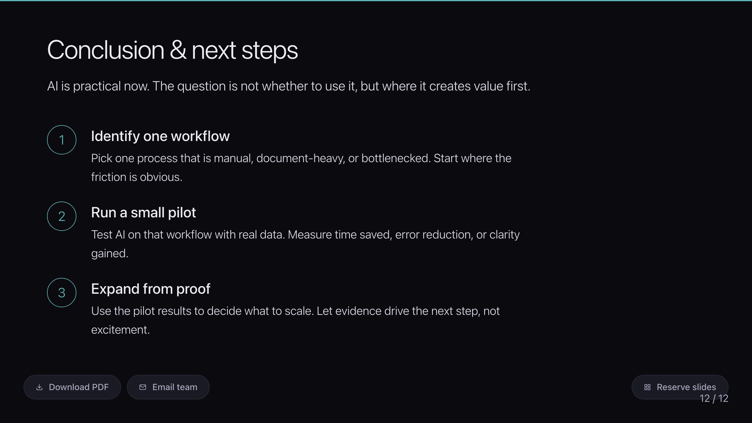Conclusion and next steps